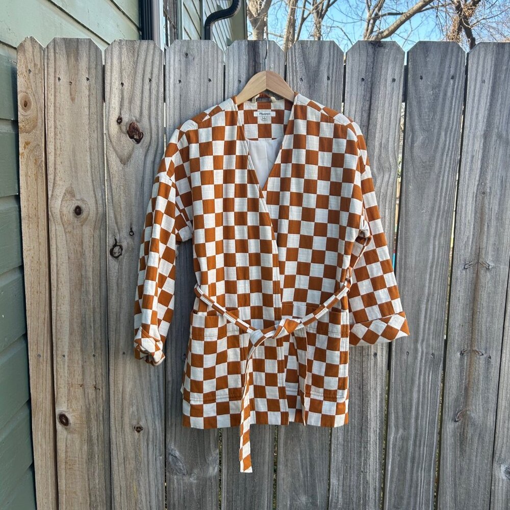 Madewell Checkerboard Wrap Jacket - Size S